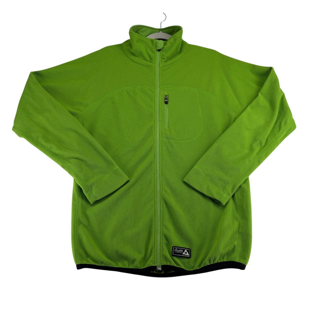 Burton DryRide Mens Large Green Waffle Grid Fleece Full Zip Jacket Outdoor Snow